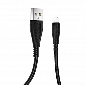USB кабель Lightning Borofone BX38 2,4A (1м) Черный* - фото, изображение, картинка