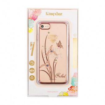 Накладка пластик Kingxbar Foliflora Series-Orchid Swarovski iPhone 7/8 /SE Розовый - фото, изображение, картинка