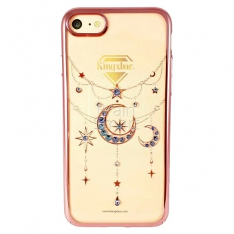 Накладка пластик Kingxbar Twinkling Stars Series-Moon Swarovski iPhone 7/8/SE Розовый - фото, изображение, картинка