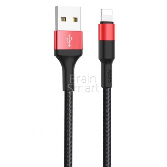 USB кабель Lightning HOCO X26 Xpress (1м) Черный/Красный - фото, изображение, картинка