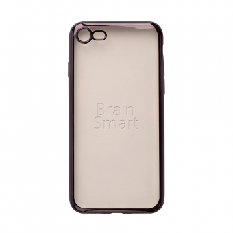 Накладка силиконовая Oucase Plating Series iPhone 7/8 c окантовкой Черный - фото, изображение, картинка