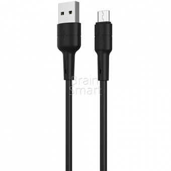 USB кабель Micro Borofone BX30 Silicone (1м) Черный - фото, изображение, картинка