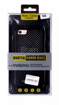 Накладка силиконовая Motomo перфорация iPhone 5/5S/SE Черный - фото, изображение, картинка