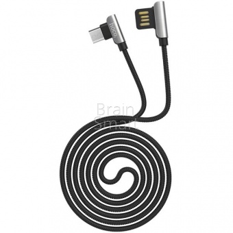 USB кабель Micro HOCO U42 Exquisite Steel (1м) Черный - фото, изображение, картинка
