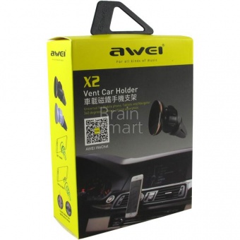 Автомобильный держатель Awei X2 на магните в решетку Черный - фото, изображение, картинка