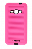 Накладка силиконовая Motomo полоски Samsung J120 Розовый