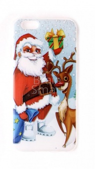 Накладка силиконовая новогодняя iPhone 6 Санта - фото, изображение, картинка