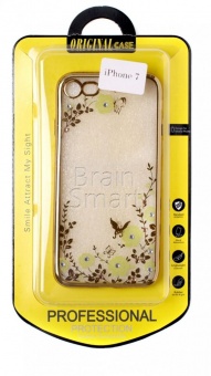Накладка силиконовая Swarovski со стразами iPhone 7/8 (002) Золотой/Зеленый - фото, изображение, картинка