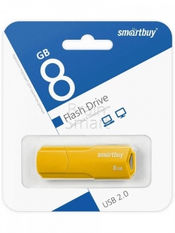 USB 2.0 Флеш-накопитель 8GB SmartBuy Clue Желтый - фото, изображение, картинка