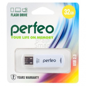 USB 2.0 Флеш-накопитель 32GB Perfeo C06 Белый - фото, изображение, картинка
