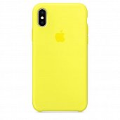 Накладка Silicone Case Original iPhone X/XS (32) Ярко-Жёлтый - фото, изображение, картинка