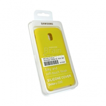 Накладка Silicone Case Samsung J330 (2017)  (4) Жёлтый - фото, изображение, картинка