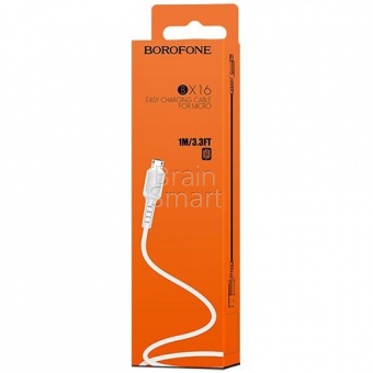 USB кабель Micro Borofone BX16 Easy (1м) Белый - фото, изображение, картинка