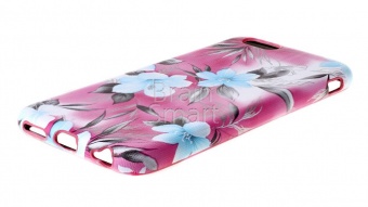 Накладка силиконовая с рисунком iPhone 6 Flowers Розовый - фото, изображение, картинка