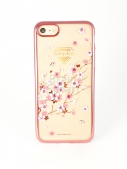 Накладка пластик Kingxbar Sakura Series Swarovski iPhone 7 Plus Розовый
