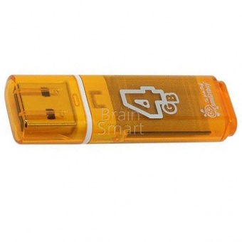 USB 2.0 Флеш-накопитель 4GB SmartBuy Glossy Оранжевый - фото, изображение, картинка