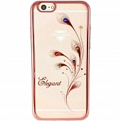 Накладка пластик Kingxbar Foliflora Series- Elegant Swarovski iPhone 7/8/SE Розовый - фото, изображение, картинка