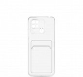 Накладка силиконовая с карманом Xiaomi Redmi 10C/Poco C40 Прозрачно-Черный* - фото, изображение, картинка