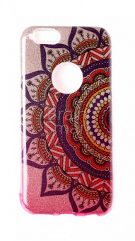 Накладка силиконовая Shine iPhone 6 блестящая Узор Розовый/Фиолетовый - фото, изображение, картинка