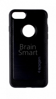 Накладка силиконовая SPG с карбоновой вставкой iPhone 7/8 Черный - фото, изображение, картинка