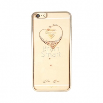 Накладка силикон Girlscase (Kingxbar) Starry Sky-Heart Swarovski iPhone 7/8/SE Золотой1 - фото, изображение, картинка
