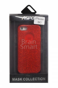 Накладка силиконовая Aspor Mask Collection Песок iPhone 5/5S/SE Красный - фото, изображение, картинка