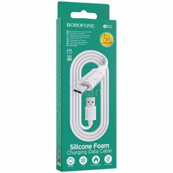 USB кабель Micro Borofone BX52 Airy Silicone (1м) Белый - фото, изображение, картинка