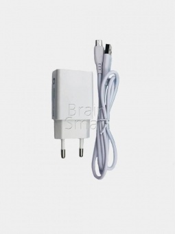 СЗУ Denmen DC01V 1USB + кабель Micro (2,4A) Белый - фото, изображение, картинка