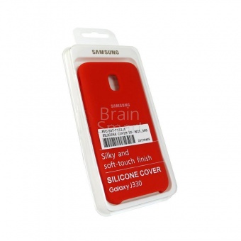 Накладка Silicone Case Samsung J330 (2017) (14) Красный - фото, изображение, картинка