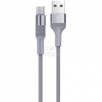 USB кабель Micro Borofone BX21 Outstanding (1м) Серый - фото, изображение, картинка