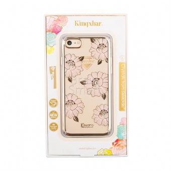 Накладка пластик Kingxbar Flower Series-Peony Swarovski iPhone 7/8/SE Золотой - фото, изображение, картинка