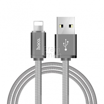 USB кабель Lightning HOCO U5 Full-Metal (1,2м) Серый - фото, изображение, картинка