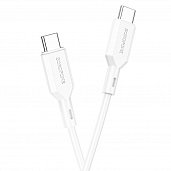 Кабель USB-C to USB-C Borofone BX70 60W/3.0A (1м) Белый* - фото, изображение, картинка
