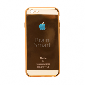 Накладка силиконовая Sparkle Glossy хромированный iPhone 6 Золотой - фото, изображение, картинка