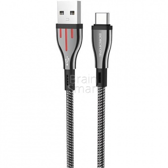 USB кабель Lightning Borofone BU23 Highway (1,2м) Черный/Серый - фото, изображение, картинка