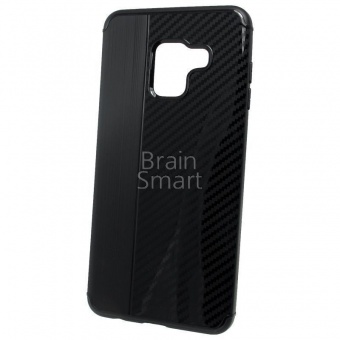 Накладка силиконовая Brauffen Samsung A530 (A8 2018) Карбон Черный - фото, изображение, картинка