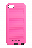 Накладка силиконовая Motomo полоски iPhone 5/5S/SE Розовый