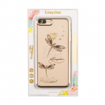 Накладка пластик Kingxbar Classic Series-Jade Dragonfly Swarovski iPhone 7 Plus/8 Plus Золотой - фото, изображение, картинка