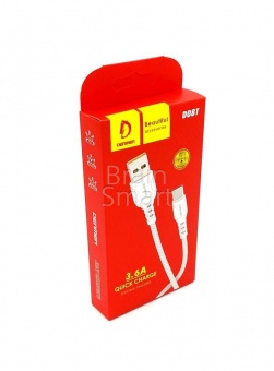 USB кабель Type-C Denmen D08T (1м/3.6A) Белый - фото, изображение, картинка