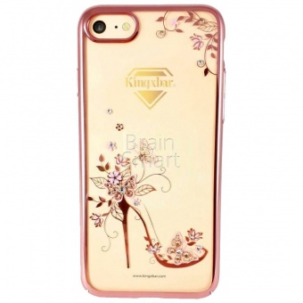 Накладка пластик Kingxbar Lady Series-Shoe Swarovski iPhone 7/8/SE Розовый - фото, изображение, картинка