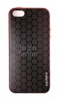 Накладка силиконовая Remax iPhone 5/5S/SE Honey cell Розовый - фото, изображение, картинка