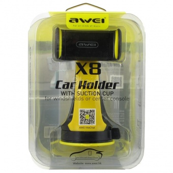 Автомобильный держатель Awei X8 жесткая штанга Черный/Желтый - фото, изображение, картинка
