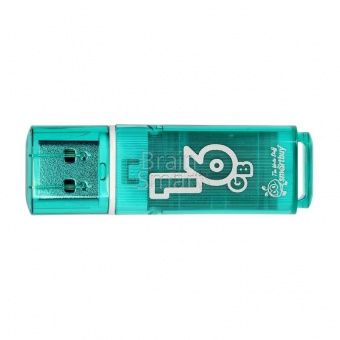 USB 2.0 Флеш-накопитель 16GB SmartBuy Glossy Зелёный - фото, изображение, картинка