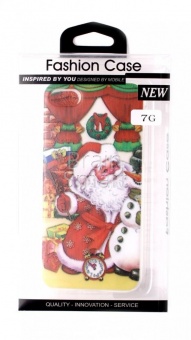 Накладка силиконовая новогодняя iPhone 7/8 Дед Мороз - фото, изображение, картинка
