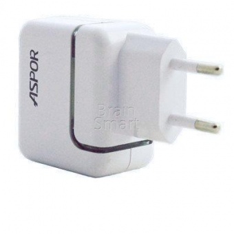 СЗУ Aspor А818 1USB + кабель Micro (1А/IQ) Белый - фото, изображение, картинка