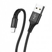 USB кабель Lightning Borofone BX20 Nylon 2.4A (1м) Черный* - фото, изображение, картинка