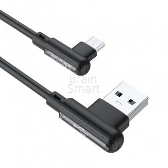 USB кабель Micro Borofone BX58 L-Type 2,4A (1м) Черный* - фото, изображение, картинка