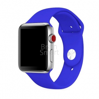 Ремешок силиконовый Sport для Apple Watch (42/44мм) M (40) Ярко-Синий - фото, изображение, картинка