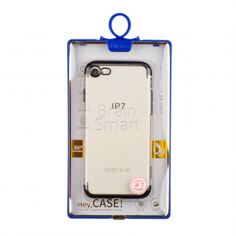Накладка силиконовая Oucase Beauty Plating Series iPhone 7/8 с окантовкой Черный - фото, изображение, картинка