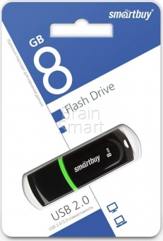 USB 2.0 Флеш-накопитель 8GB SmartBuy Paean Черный* - фото, изображение, картинка
